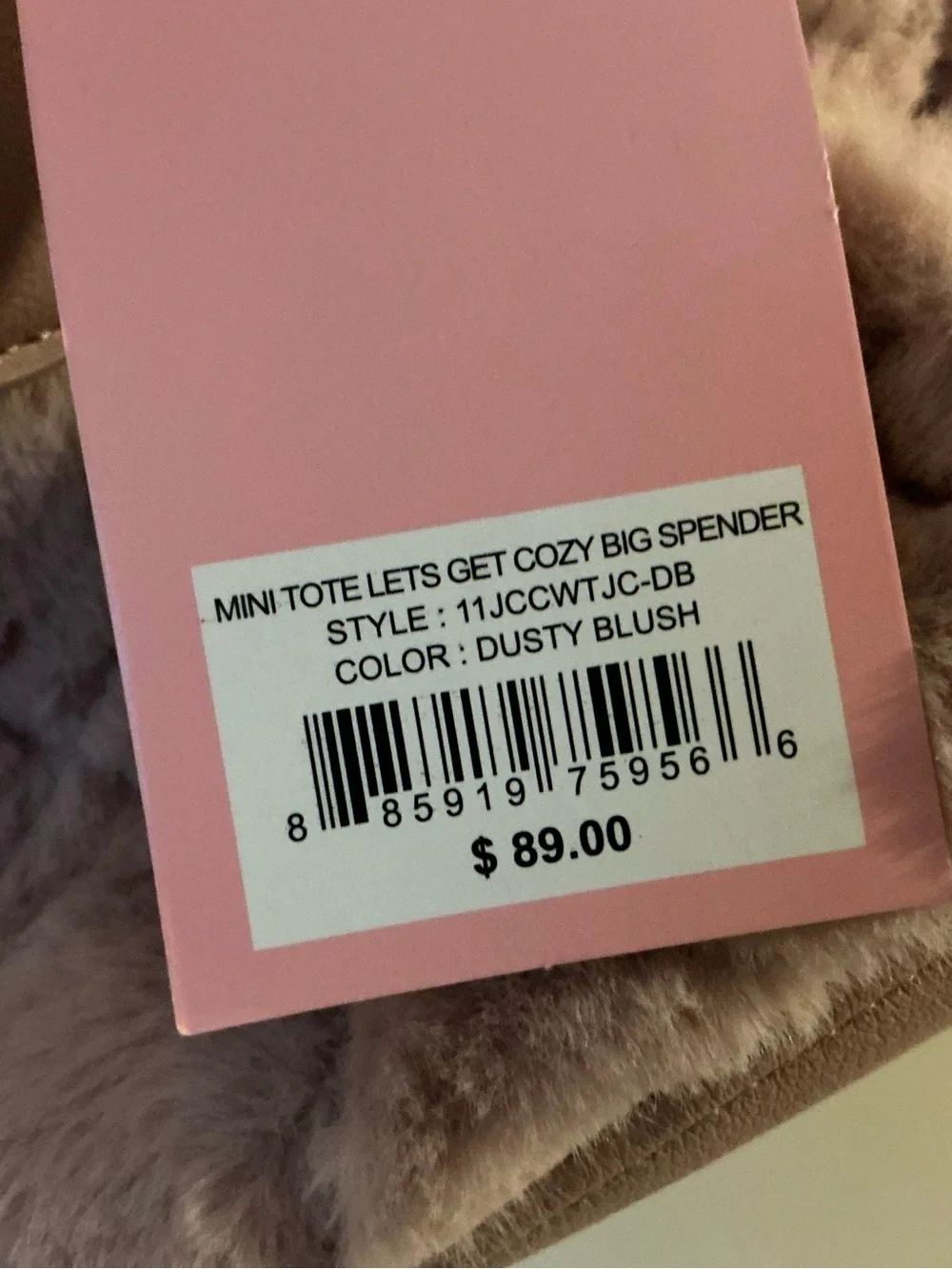 Juicy couture Plush Quilted Faux Fur Handbag - Taupe